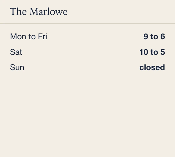 The Marlowe's office hours