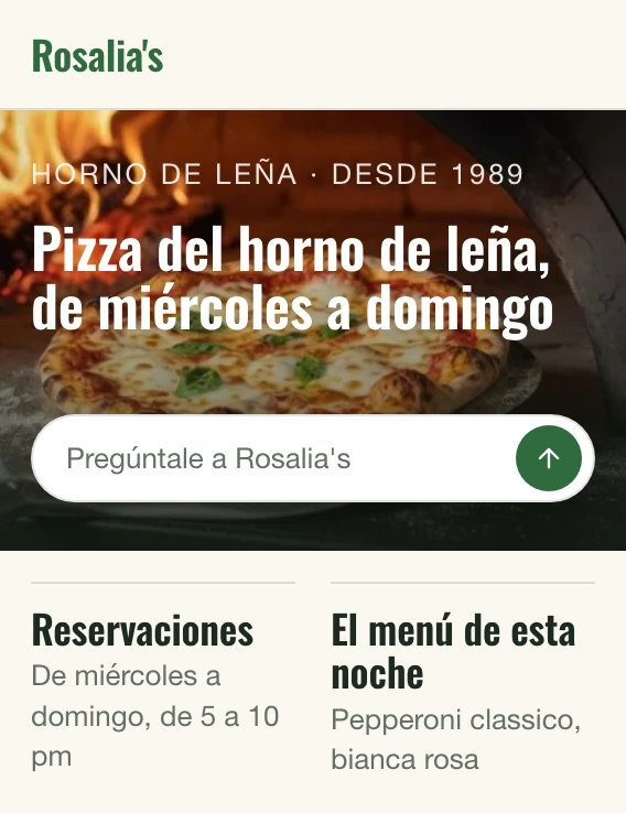 Rosalia's home page in Spanish