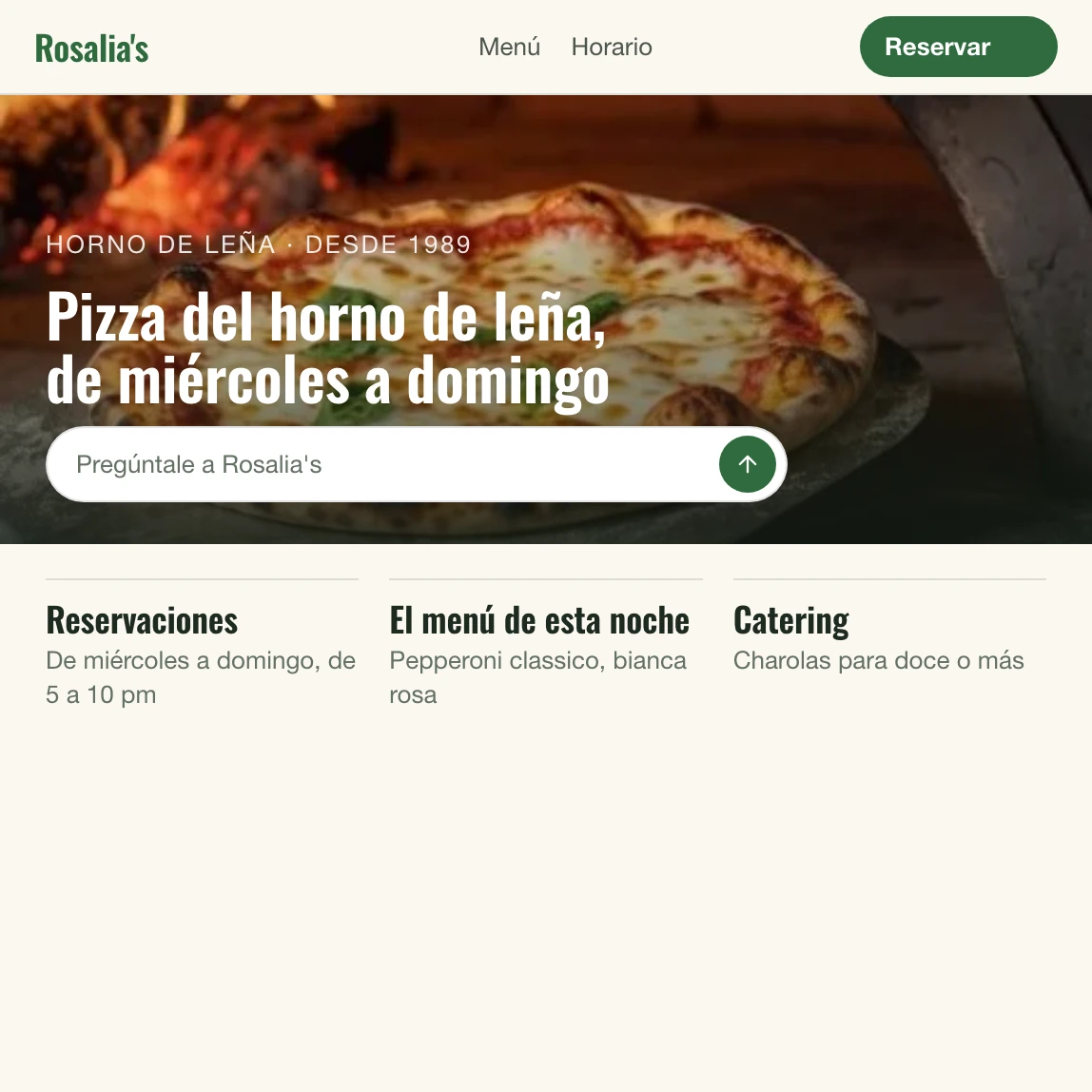 Rosalia's home page in Spanish