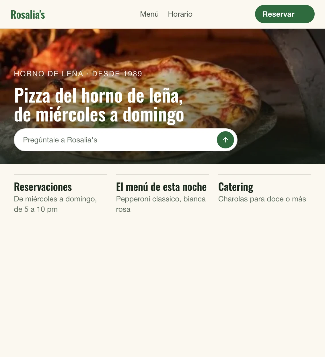 Rosalia's home page in Spanish